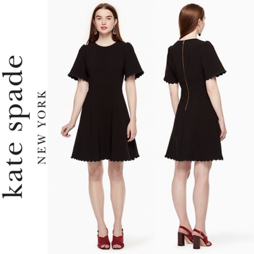 Kate Spade Scallop Crepe Swing Dress Like New sz 6
